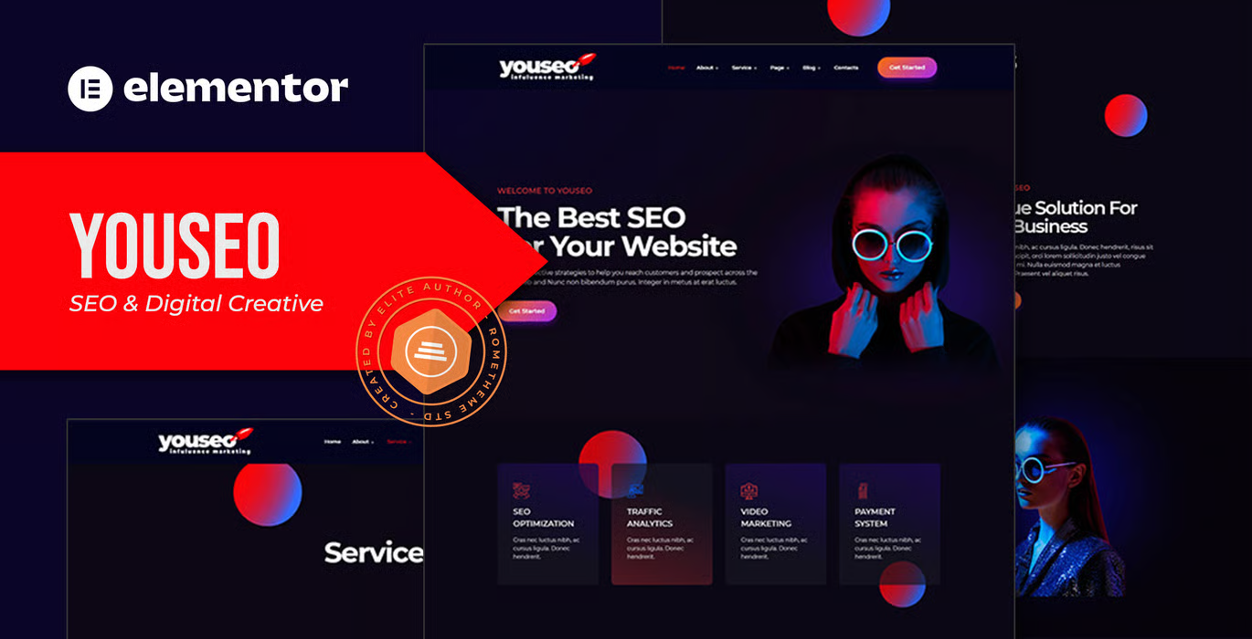 Youseo – SEO & Digital Creative Agency Elementor Template Kit