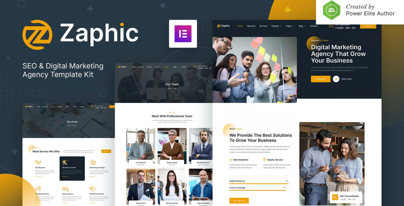 Zaphic – SEO & Digital Marketing Agency Elementor Template Kit