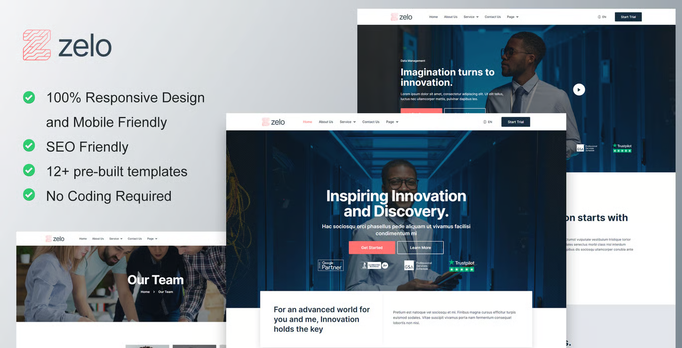 Zelo – Startup Business & Technology Company Elementor Template Kit