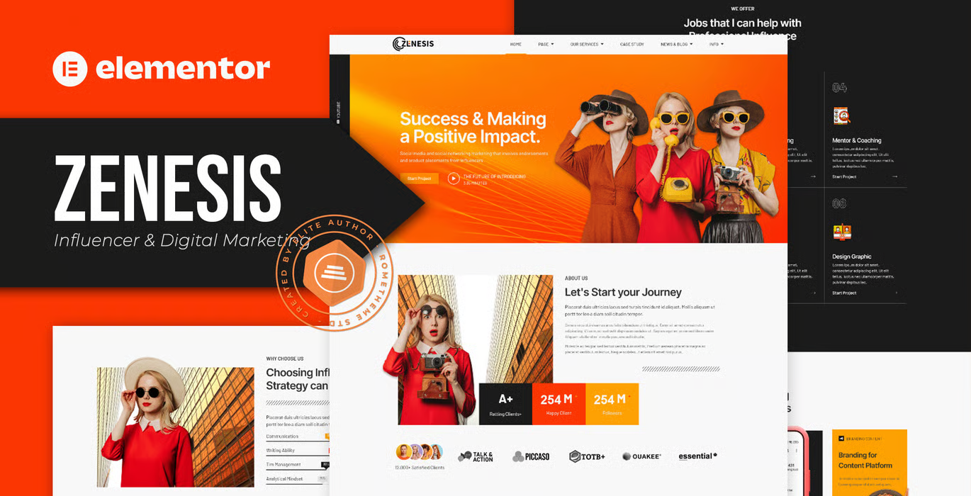 Zenesis – Influencer & Digital Marketing Elementor Template Kit
