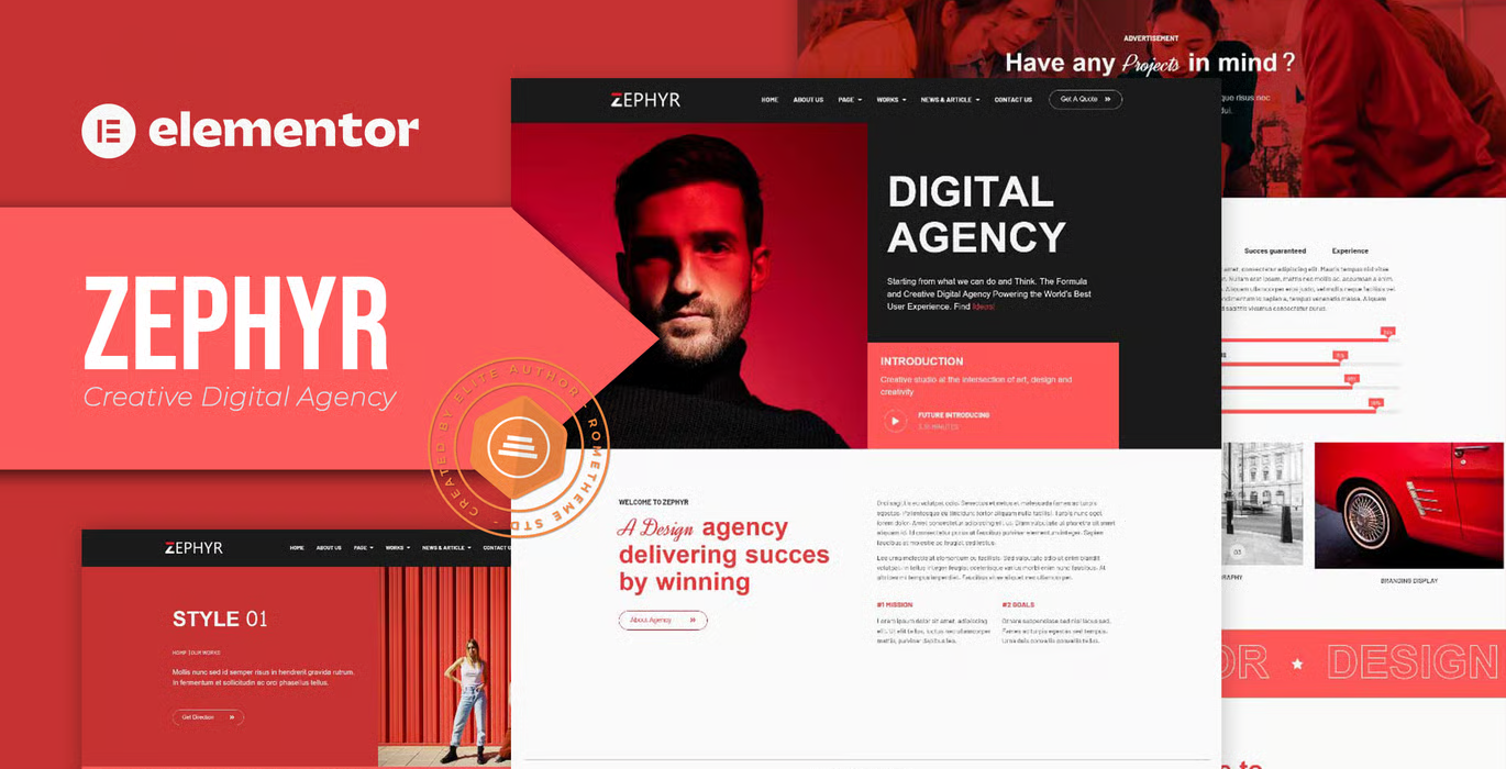 Zephyr – Creative Digital Agency Elementor Template Kit