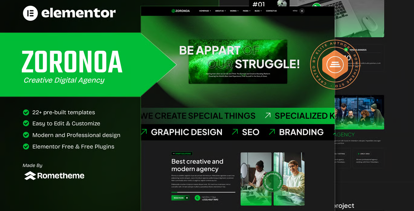 Zoronoa – Creative Digital Agency Elementor Template Kit