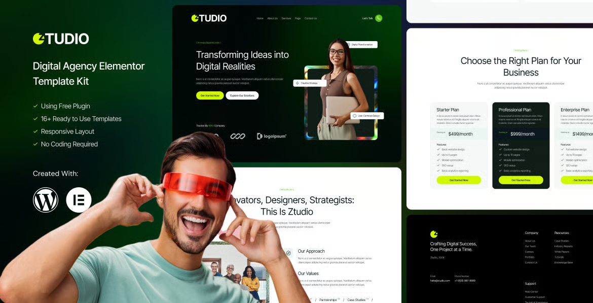 Ztudio – Digital Agency Elementor Template Kit