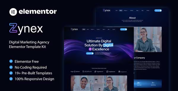 Zynex – Digital Marketing Agency Elementor Template Kit
